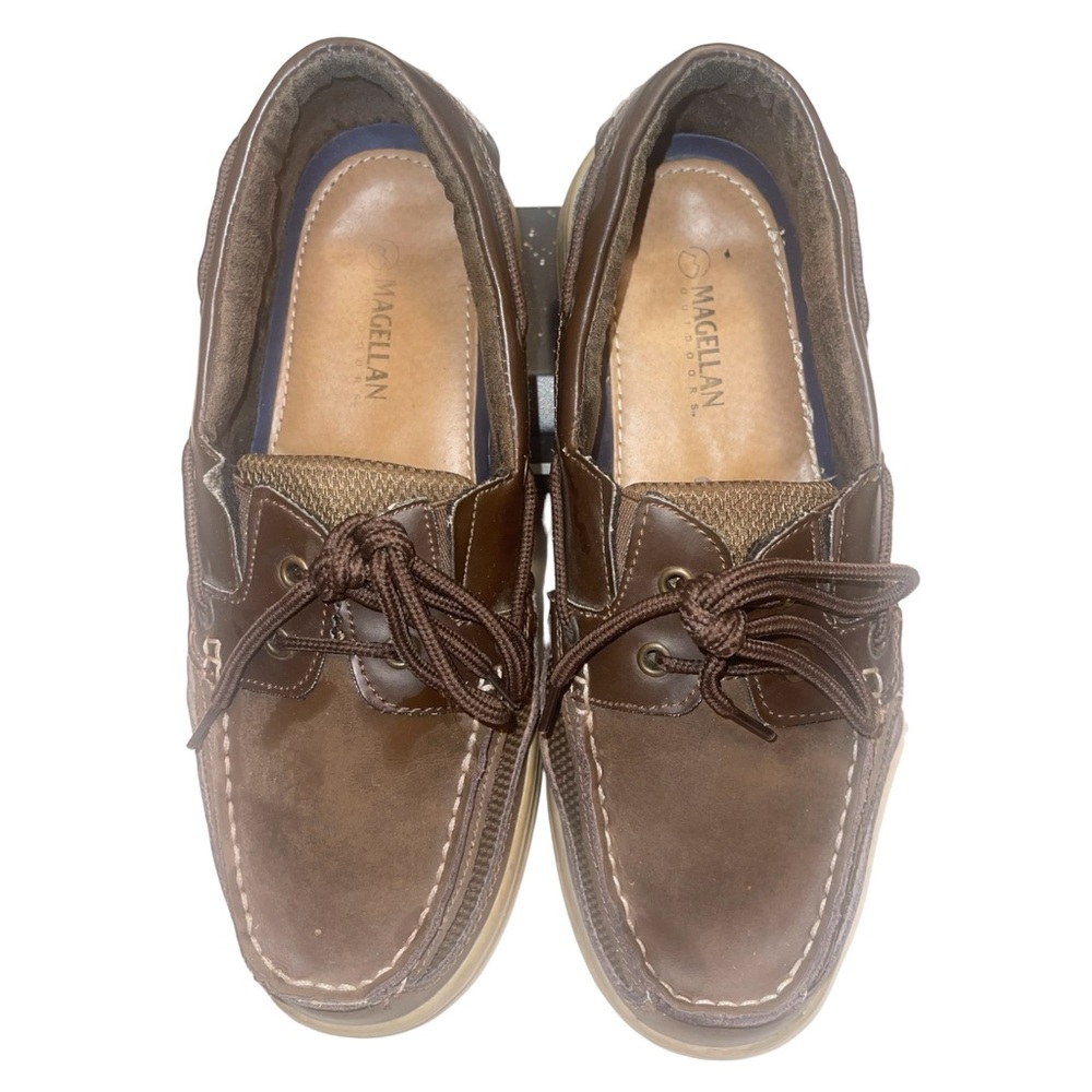 Magellan Outdoors Leather Boat Shoes Brown FWMFMC2056 Men's Size 9